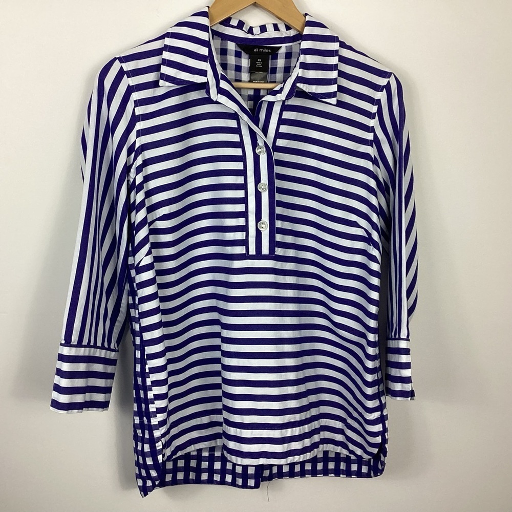 Ali Miles Mixed Media Blouse Size XS